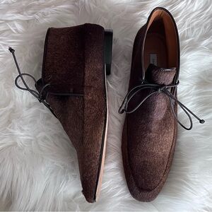 Emme Parsons Brown Pony Hair Ankle Booties 39